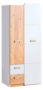 Kombinált gardrób 80 cm CEDAR - nash tölgy / fehér