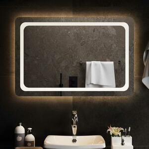 VidaXL LED Fürdőszoba Tükör tükörrel Átlátszó 90 x 60 cm edzett üveg