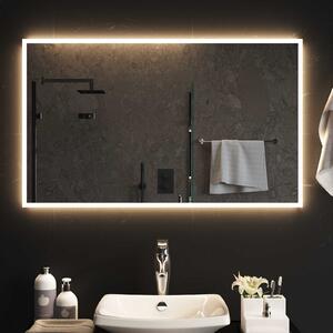 VidaXL LED Fürdőszoba Tükör tükörrel Átlátszó 100 x 60 cm edzett üveg