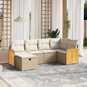 VidaXL Polyrattan Kerti Ülőgarnitúra - 6 részes - Bézs