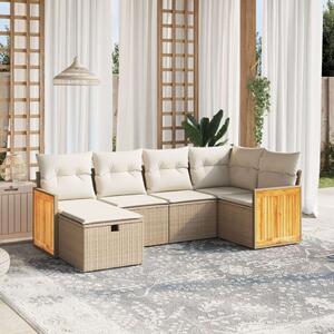 VidaXL Polyrattan Kerti Ülőgarnitúra - 6 részes - Bézs