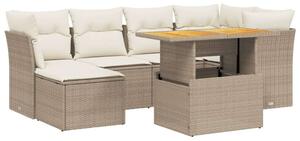 VidaXL Polyrattan Kerti Ülőgarnitúra - 7 részes - Bézs
