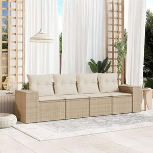VidaXL Polyrattan Kerti Ülőgarnitúra - 4 részes - Bézs