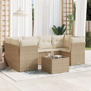 VidaXL Polyrattan Kerti Ülőgarnitúra - 7 részes - Bézs