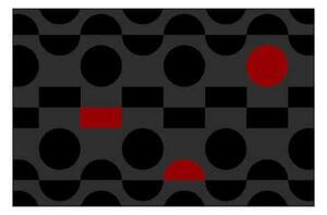 Notrax Déco Design™ Imperial Dotz beltéri tisztítószőnyeg, szürke/piros, 60 x 90 cm%