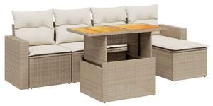 VidaXL Polyrattan Kerti Ülőgarnitúra - 6 részes - Bézs