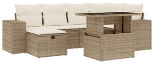 VidaXL Polyrattan Kerti Ülőgarnitúra - 7 részes - Bézs