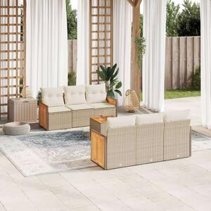 VidaXL Polyrattan Kerti Ülőgarnitúra - 7 részes - Bézs