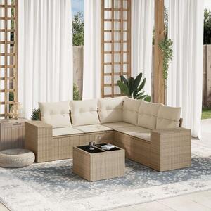 VidaXL Polyrattan Kerti Ülőgarnitúra - 6 részes - Bézs