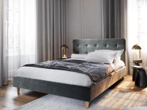 Kárpitozott egyszemélyes ágy 90x200 NOOR - sötétszürke