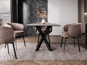 Designer étkezőasztal 90x90 MUKILTEO - beton / fekete