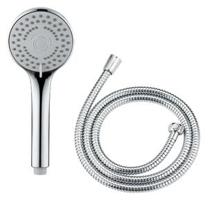 Fényes ezüstszínű zuhanyfej csővel Basic Line – Wenko