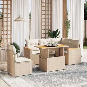VidaXL Polyrattan Kerti Ülőgarnitúra - 6 részes - Bézs