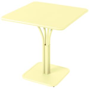 Citromsárga fémasztal Fermob Luxembourg talapzat 71 x 71 cm