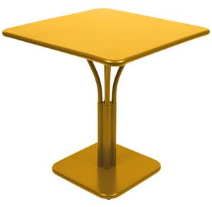 Sárga fém asztal Fermob Luxembourg talapzat 71 x 71 cm