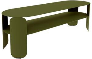 Zöld fém kerti dohányzóasztal Fermob Bebop 120 x 40 cm - pesto ernyő