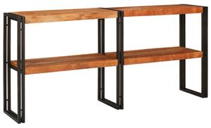 Konzolasztal 160x33x75 cm Tömör durva akác
