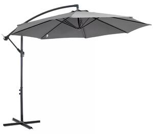 Napernyő kézi tekerőkarral, időjárásálló, 2,95 m x 2,95 m x 2,45 m, poliészter, acél, fekete