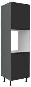 LUNARA beépített sütőhöz való konyhaszekrény - szélesség 60 cm, fekete / antracit