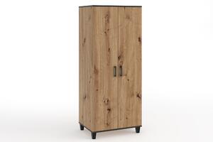 Kétajtós szekrény 80 cm NAIRI - kézműves tölgyfa