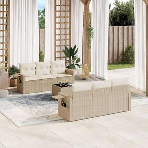 VidaXL Polyrattan Kerti Ülőgarnitúra - 7 részes - Bézs
