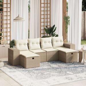 VidaXL Polyrattan Kerti Ülőgarnitúra - 6 részes - Bézs
