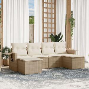 VidaXL Polyrattan Kerti Ülőgarnitúra - 6 részes - Bézs