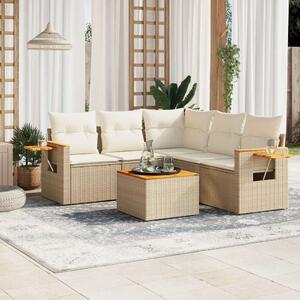 VidaXL Polyrattan Kerti Ülőgarnitúra - 6 részes - Bézs