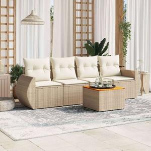 VidaXL Polyrattan Kerti Ülőgarnitúra - 5 részes - Bézs