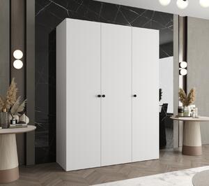 Elegáns CAITIR 1 gardróbszekrény 150 cm - fehér / fekete fogantyúk