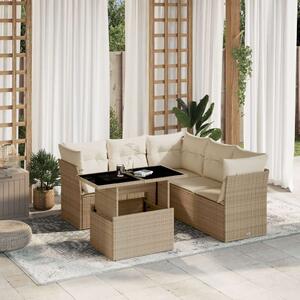 VidaXL Polyrattan Kerti Ülőgarnitúra - 6 részes - Bézs