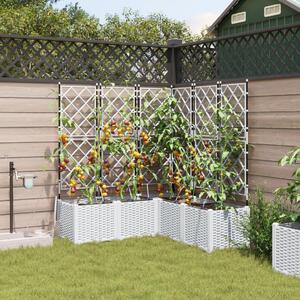 VidaXL Kerti cserép 5 pcs Fehér 120 x 120 x 142 cm Műanyag
