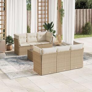 VidaXL Polyrattan Kerti Ülőgarnitúra - 7 részes - Bézs