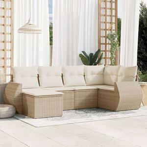 VidaXL Polyrattan Kerti Ülőgarnitúra - 6 részes - Bézs