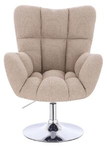 HR650N Latte modern boucle szék krómozott lábbal