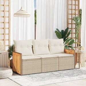 3 részes Polyrattan Kerti Ülőgarnitúra - Bézs