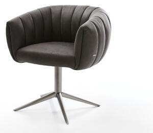 DELIFE Étkezőszék Jada-Flex mikroszálas antracit vintage grafit láb 360° forgatható billenő zsákrugós matrac