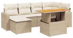 VidaXL Polyrattan Kerti Ülőgarnitúra - 7 részes - Bézs