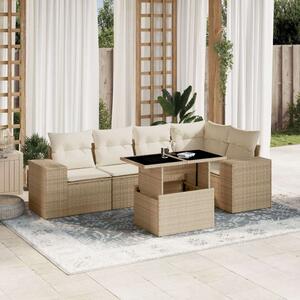 VidaXL Polyrattan Kerti Ülőgarnitúra - 6 részes, Bézs