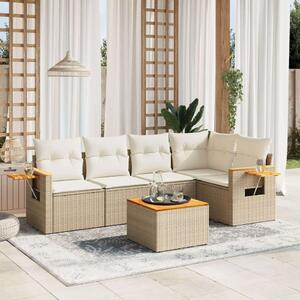 VidaXL Polyrattan Kerti Ülőgarnitúra - 6 részes - Bézs