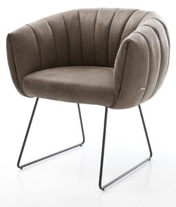 DELIFE Étkezőszék Jada-Flex mikroszálas taupe vintage vékony láb fekete zsákrugó