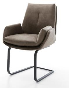 DELIFE Étkezőszék Clea-Flex mikroszálas taupe vintage konzolos lapos fekete