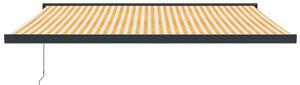 VidaXL sárga-fehér szövet és alumínium behúzható napellenző 4 x 3 m