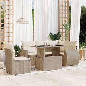 VidaXL Polyrattan Kerti Ülőgarnitúra - 6 részes - Bézs