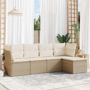 VidaXL Polyrattan Kerti Ülőgarnitúra - 5 részes - Bézs