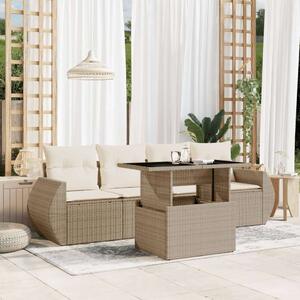 VidaXL Polyrattan Kerti Ülőgarnitúra - 5 részes, Bézs