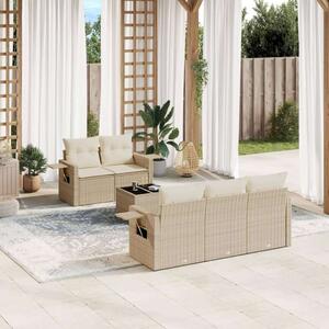 VidaXL Polyrattan Kerti Ülőgarnitúra - 6 részes - Bézs