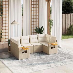 VidaXL Polyrattan Kerti Ülőgarnitúra - 6 részes - Bézs