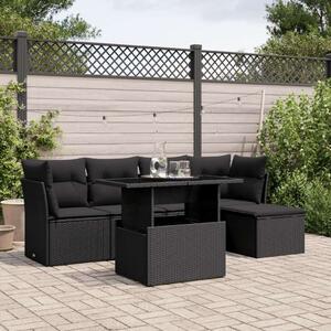 VidaXL Polyrattan Kerti Ülőgarnitúra - 6 részes - Fekete