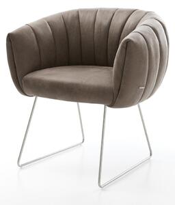 DELIFE Étkezőszék Jada-Flex mikroszálas taupe vintage vékony láb rozsdamentes acél zsákrugó